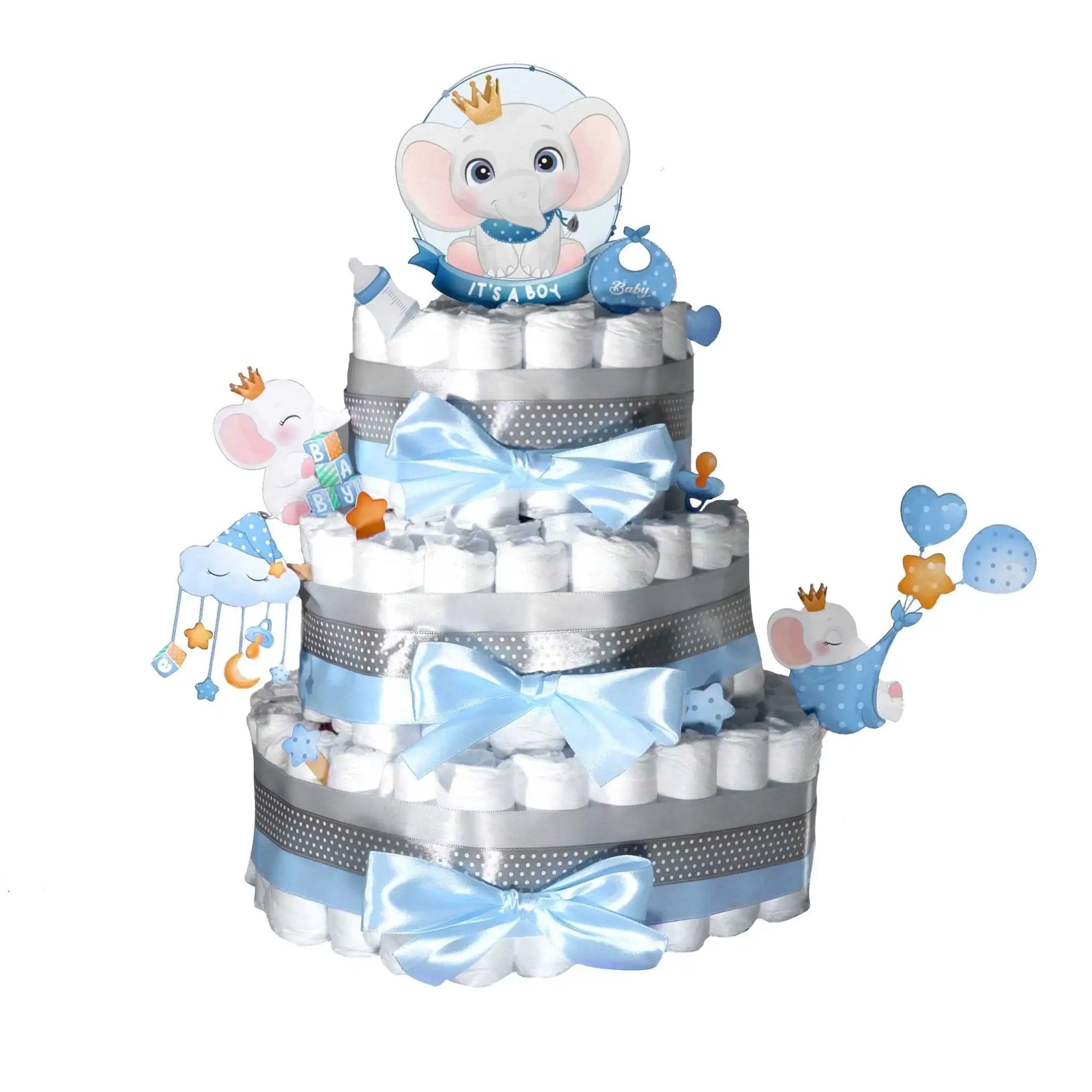 Elephant Diaper Cake Kit "It's a Girl"/"It's a Boy" My Diaper Cake
